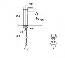 MONOMANDO LAVABO CAÑO MEZZO LANTA ROCA